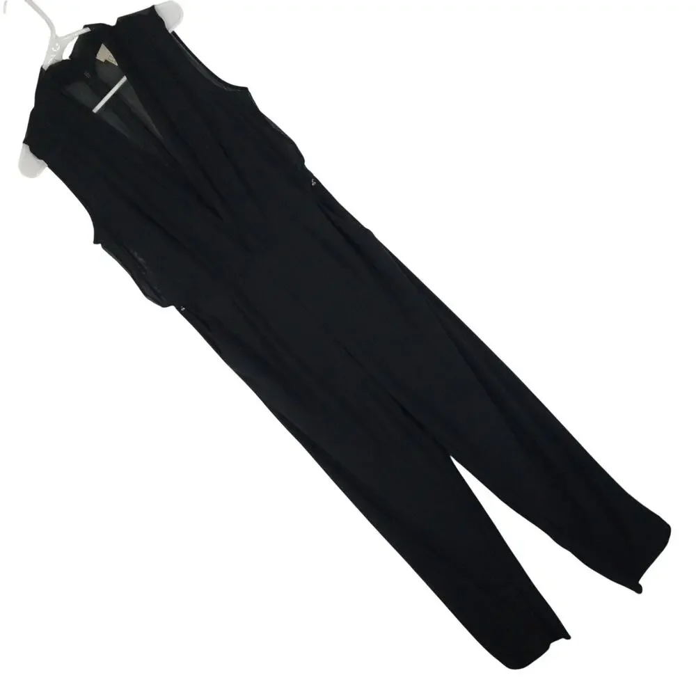 NWOT! H & M! ULTRA GLAM BLACK SHEER V NECK TOP, WIDE LEG JUMPSUIT, ONESIE! SZ 12